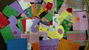 Encouragement cards from LMCH youth for prisoners.