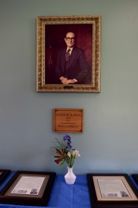 Portrait of W. A. J. Lewis, II which hangs in the lobby of the newly named building.